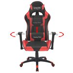 Chaise fauteuil siège de bureau informatique étude inclinable Cuir artificiel rouge 02_0024029