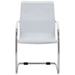 Chaise fauteuil siège de bureau informatique étude cantilever similicuir blanc 02_0023989