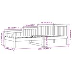 vidaXL Lit de jour sans matelas noir 80x200 cm bois de pin massif