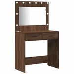 vidaXL Table de Toilette avec tiroir 3 Pièces Marron 40 x 41 x 75 cm