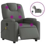 vidaXL Fauteuil inclinable de massage électrique gris foncé tissu
