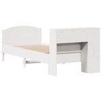 vidaXL Lit bibliothèque sans matelas blanc 100x200 cm bois pin massif