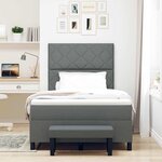 vidaXL Lit à ressorts avec matelas Gris foncé 120 x 190 cm tissu