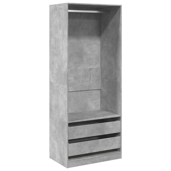 vidaXL Garde-robe gris béton 80x50x200 cm bois d'ingénierie