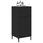 vidaXL Cabinet de salle de bain avec tiroir Noir 39 5 x 36 x 88 cm