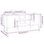 vidaXL Armoire à disques gris béton 121x38x48 cm bois d'ingénierie