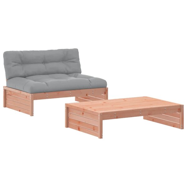 vidaXL Salon de jardin 2 Pièces avec coussins bois massif douglas