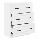 vidaXL Armoire à tiroirs Blanc brillant 66 x 34 5 x 87 cm