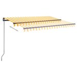 vidaXL Auvent manuel rétractable avec LED 3x2 5 m Jaune et blanc