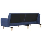 vidaXL Canapé-lit à 2 places bleu tissu