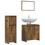 vidaXL Ensemble de meubles de salle de bain 3 Pièces Chêne fumé