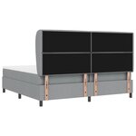 vidaXL Lit à ressorts avec matelas Gris clair 200 x 200 cm tissu