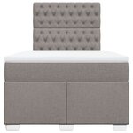 vidaXL Sommier à lattes de lit avec matelas taupe 120x190 cm tissu