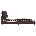 vidaXL Cadre de lit avec lumières LED marron foncé 160x200 cm tissu