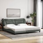 vidaXL Cadre de lit sans matelas Hvar gris foncé 200x200 cm tissu