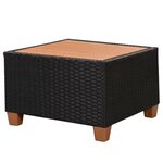 vidaXL Salon de jardin 4 Pièces avec coussins Résine tressée Noir