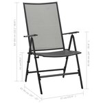 vidaXL Chaises pliables en maille lot de 4 Acier Anthracite