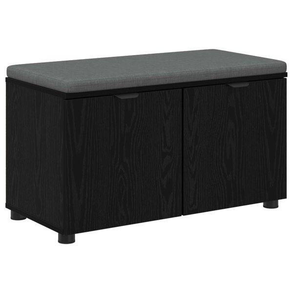 vidaXL Banc d'entrée avec coussin Chêne noir 80 x 46 x 46 cm