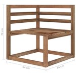 vidaXL Canapés d'angle palette de jardin 2 Pièces Marron Pin imprégné