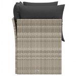 vidaXL Canapé de jardin 2 places et coussins gris clair résine tressée