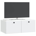 vidaXL Meuble TV mural 78 5 x 41 x 30 cm Blanc Bois d'ingénierie