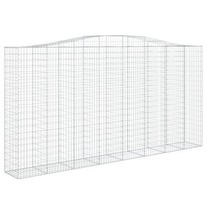 vidaXL Panier de gabions arqué 400x50x200/220 cm Fer galvanisé