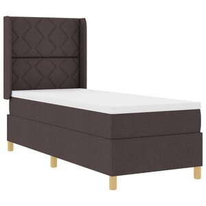 vidaXL Lit à ressorts avec matelas marron foncé 80x200 cm en tissu