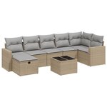 vidaXL Salon de jardin avec coussins 8Pièces mélange beige résine tressée