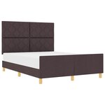 vidaXL Cadre de lit avec tête de lit Marron foncé 160 x 200 cm tissu
