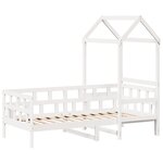 vidaXL Lit de jour avec toit blanc 90x200 cm bois de pin massif