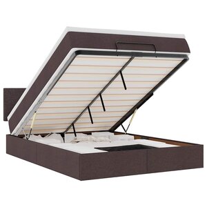 VidaXL Cadre de lit ottoman avec matelas marron foncé 140x200 cm tissu