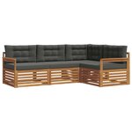 vidaXL Ensemble de canapés d'extérieur 4 Pièces Naturel et Anthracite