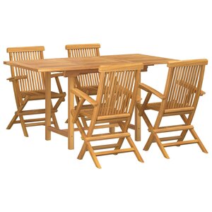 vidaXL Ensemble de salle à manger pour jardin 5 Pièces Marron