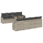 vidaXL Ensemble de canapé de jardin 9 Pièces Gris clair Poly Rattan