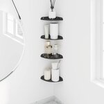 vidaXL Étagère Flottante d'Angle 4 pc Noir 15 x 15 x 2 cm
