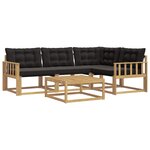 vidaXL Ensemble de canapés d'extérieur 5 pc Blanc et noir
