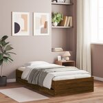 vidaXL Cadre de lit à tiroirs chêne marron 90x190 cm bois d'ingénierie