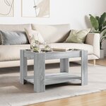 vidaXL Table basse avec LED sonoma gris 73x53x45 cm bois d'ingénierie