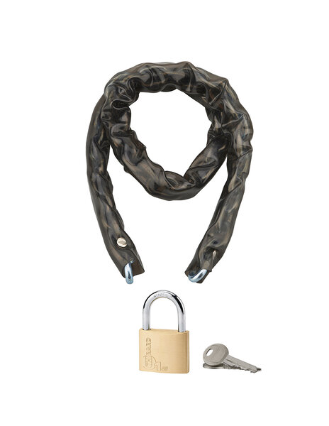THIRARD - Chaine gainée à clé PVC Loops  vélo  barrières  Ø4mm  0.6m  cadenas 40mm  2 clés