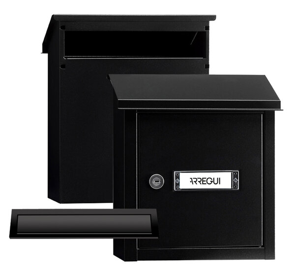 Pack Bouche d'entrée + Boîte aux lettre en acier V4034 Fente 23 x 3 cm Noir