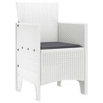 vidaXL Chaise de jardin 4 Pièces Blanc 53 x 49 x 85 cm PP