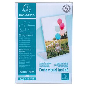 Porte-visuel Incliné Vertical A6 - Cristal - Exacompta