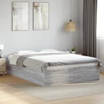 vidaXL Cadre de lit sans matelas sonoma gris 140x190 cm
