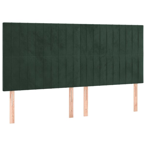 vidaXL Tête de lit Vert foncé 200x5x118/128 cm Velours