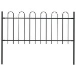 vidaXL Clôture de jardin avec dessus en cerceau Acier 1 7 m Noir