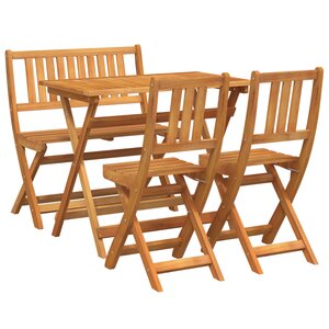 Ensemble Bistro de Jardin Pliable 4 Pièces en Bois Massif d'Acacia vidaXL
