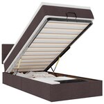 vidaXL Cadre de lit ottoman avec matelas marron foncé 80x200 cm tissu