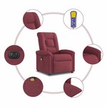 vidaXL Fauteuil de massage inclinable électrique Rouge bordeaux Tissu