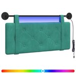 vidaXL Tête de lit suspendue Avec lumière LED Turquoise Velours