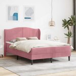 vidaXL Cadre de lit avec tête de lit Rose 160 x 200 cm Velours